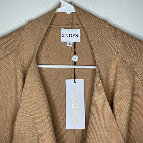 NWT New SNDYS. Revolve Tia Knit Cardigan in Camel Size L - Picture 5 of 7